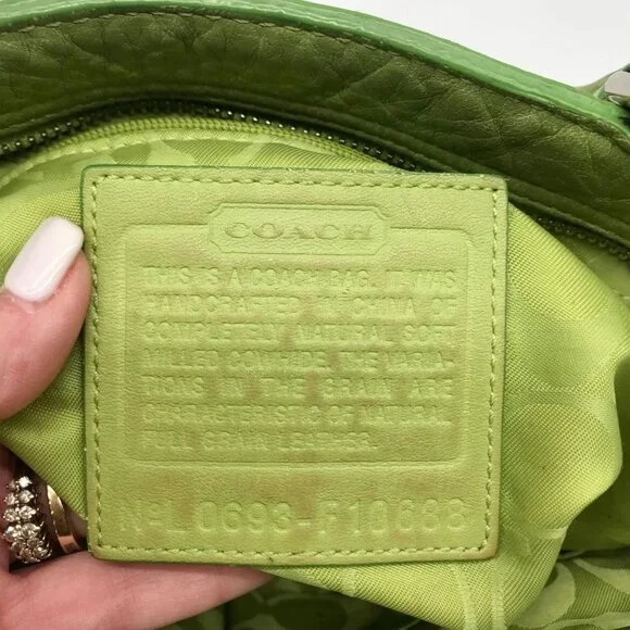 Coach Vintage Light Green Leather Hampton Satchel Bag F-10688 - Picture 11 of 12